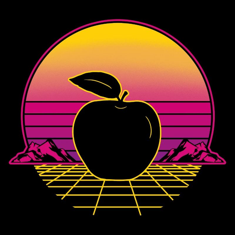 Apple Fruit Retro Vintage Retro Wave