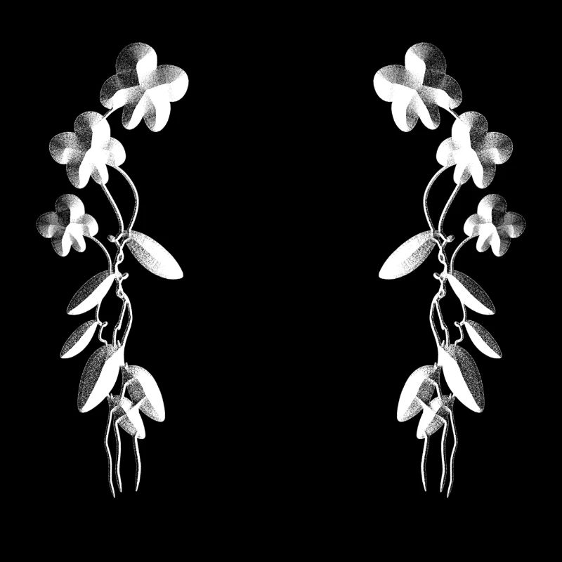 graue blumen blüten muster silber parallel