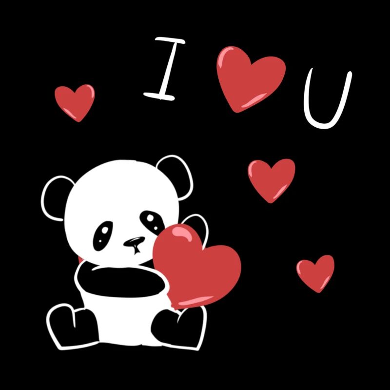 Panda Tier ich liebe dich süß