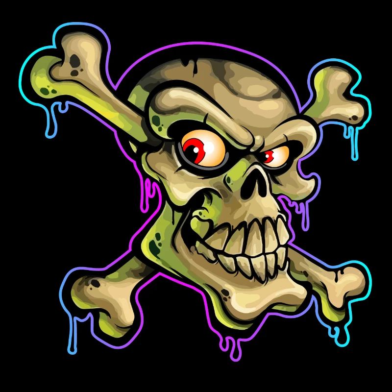 Pirate Skull Cartoon Graffiti