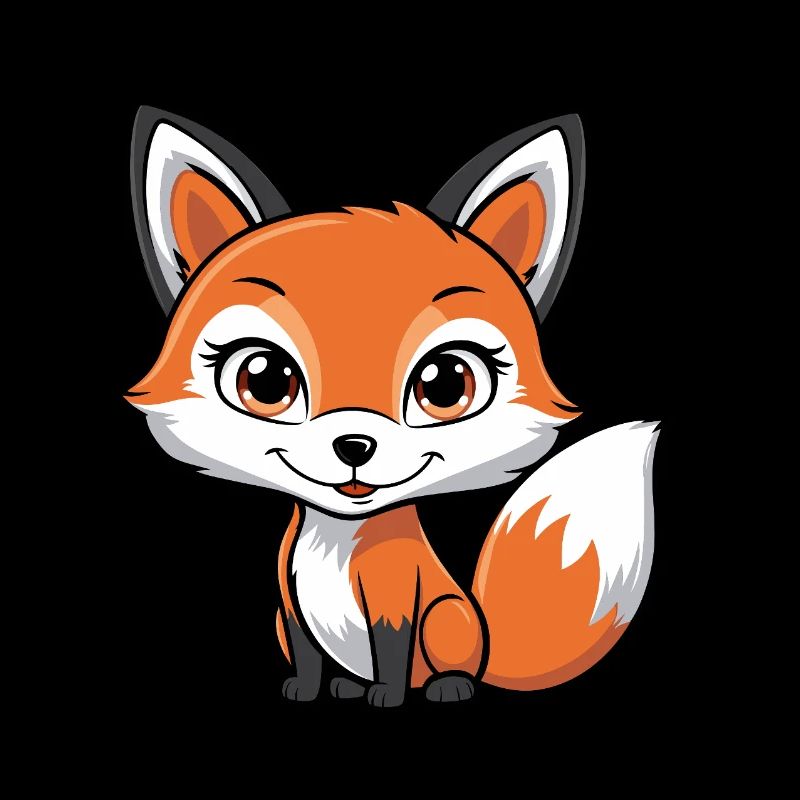 Renard mignon - Orange mignon avec de grands yeux