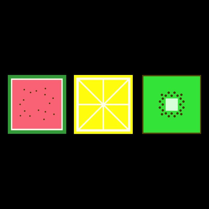 DIGITAL - Pixel FRUIT Melon - Citron - Kiwi