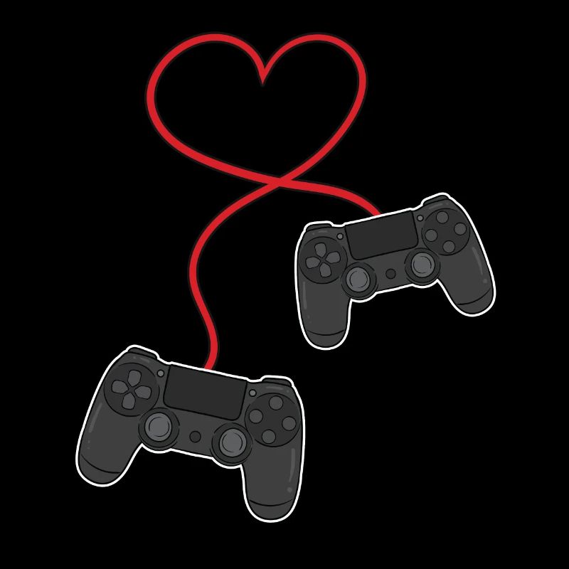 Gamer Gaming Controller Heart Valentines Day Gift