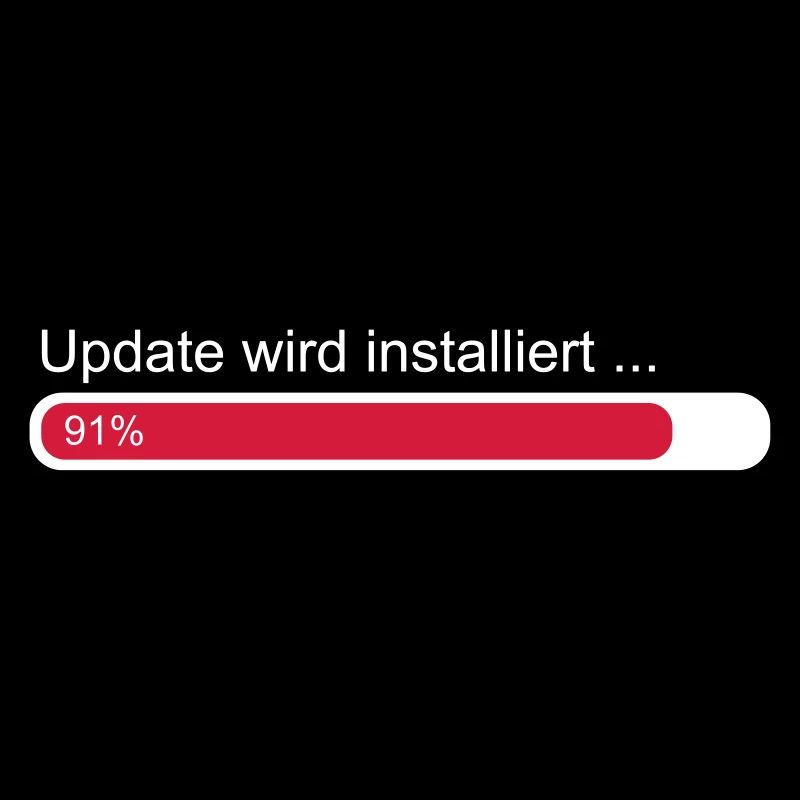 Update wird installiert .. Ladebalken 91%