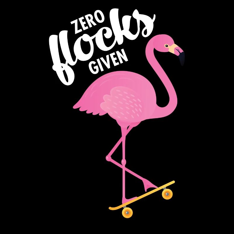 Zero Flocks Given . Flamingo With Skateboard