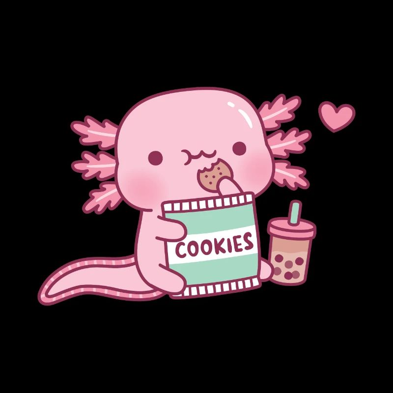 Mignon Axolotl Snacking On Cookies