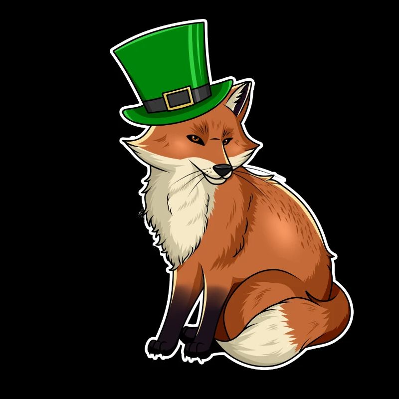 Zero Lucks Given Cute Kawaii Fox Ireland Irish Pun