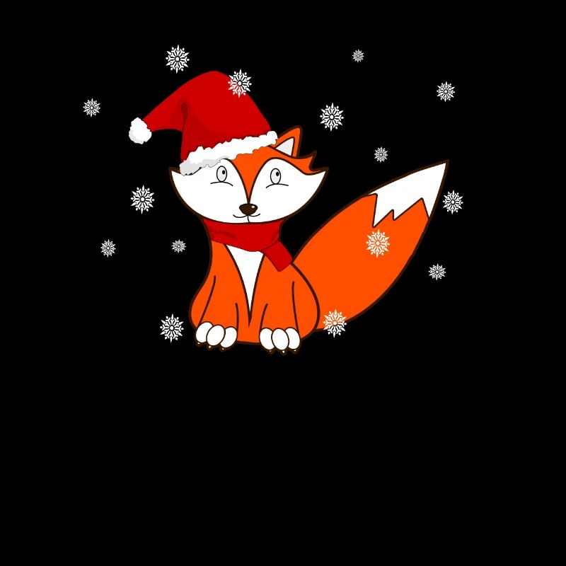 Renard de Noël dans les flocons de neige