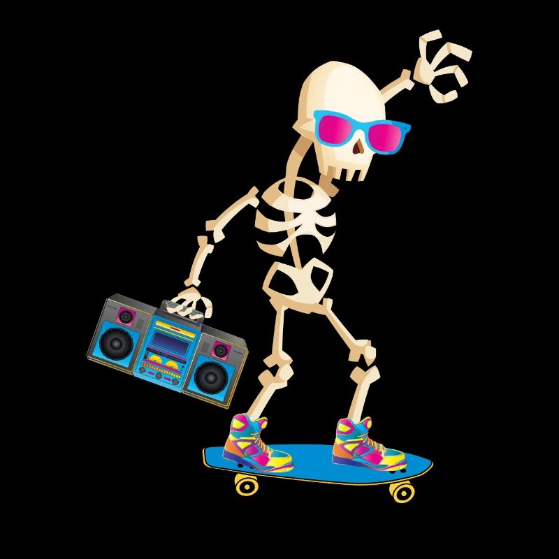 Skeleton Skateboard Party 70s 80s 90s