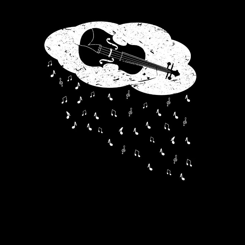 Violin rain cloud rains music notes