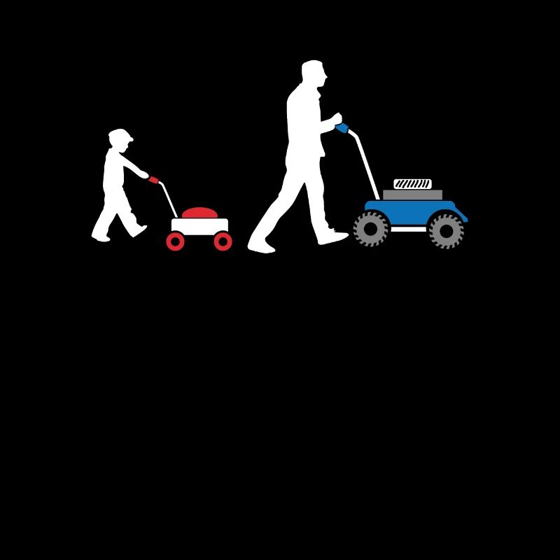 Rasenmähen Vater Kinder Rasenmäher Geschenkidee