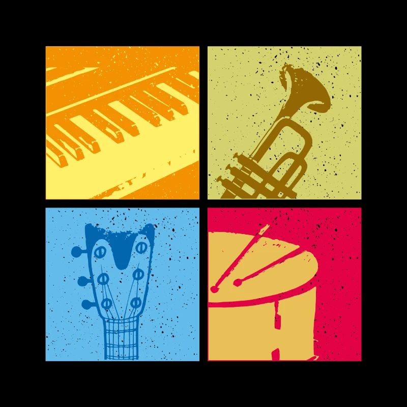 Popart Musicians Instruments Idée cadeau