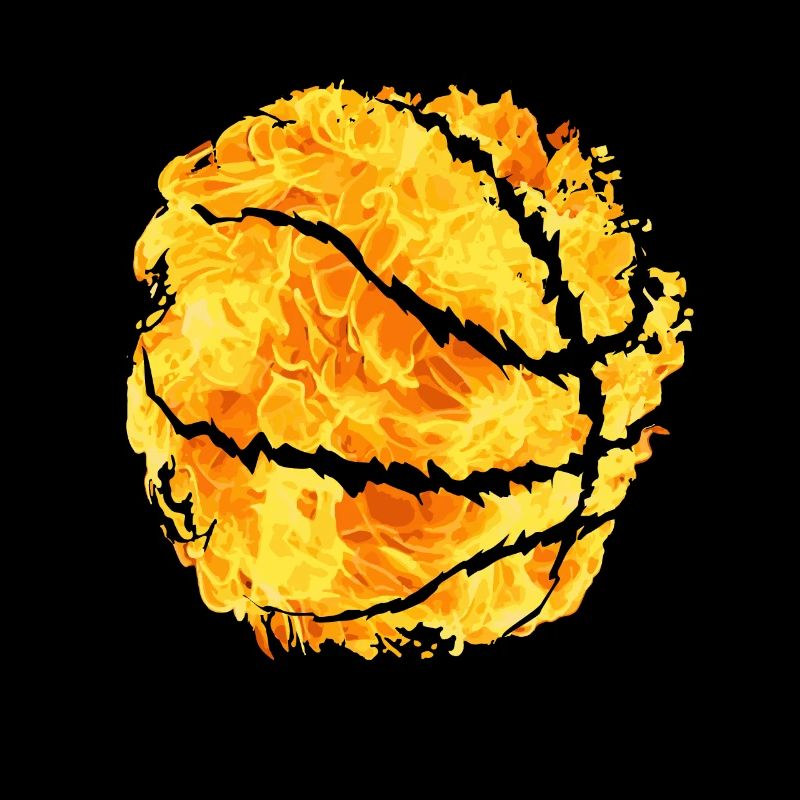 Basket-ball de feu avec un design déchiré