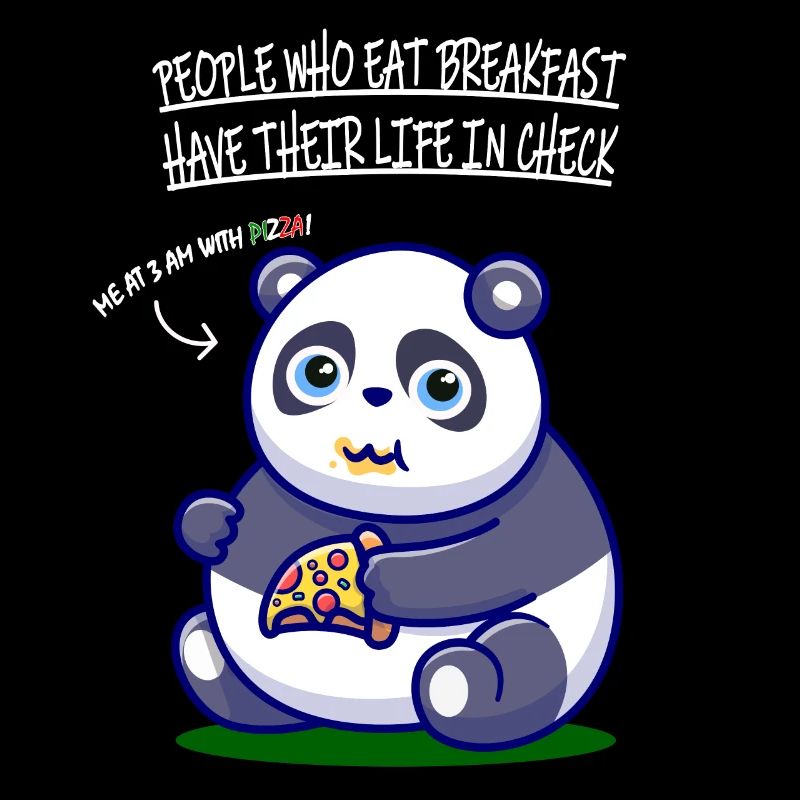 Panda eating pizza