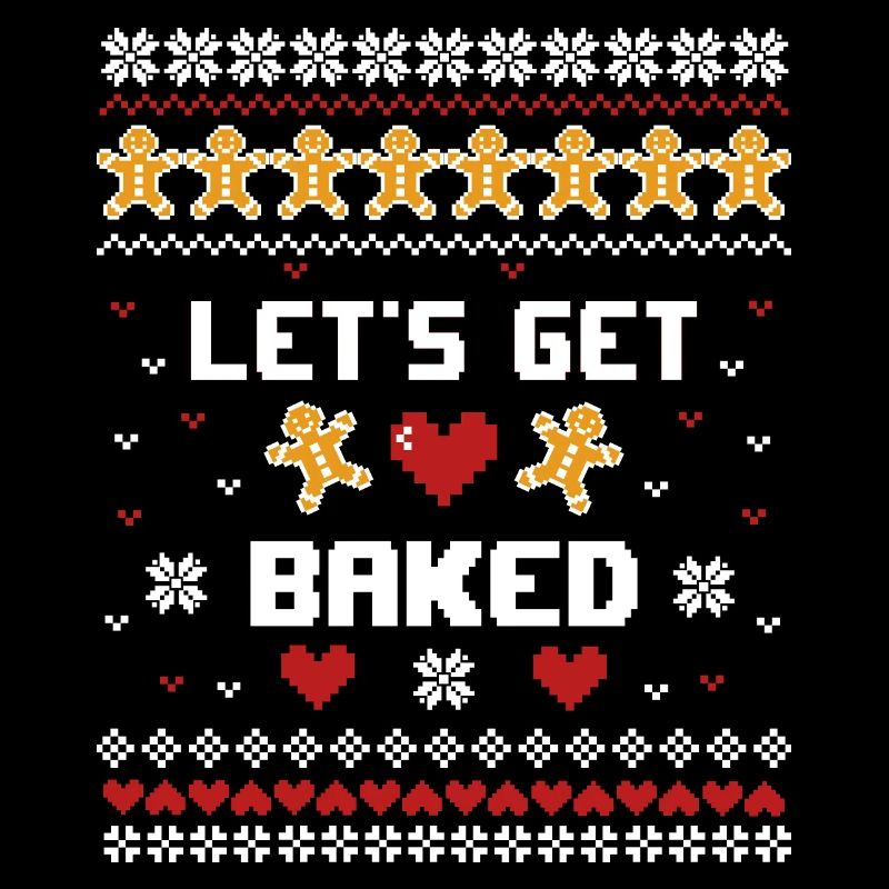 Lets get baked x-mas pixel retro
