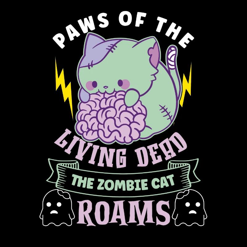 Zombie Cat Undead Kitty Horror Meow Creepy