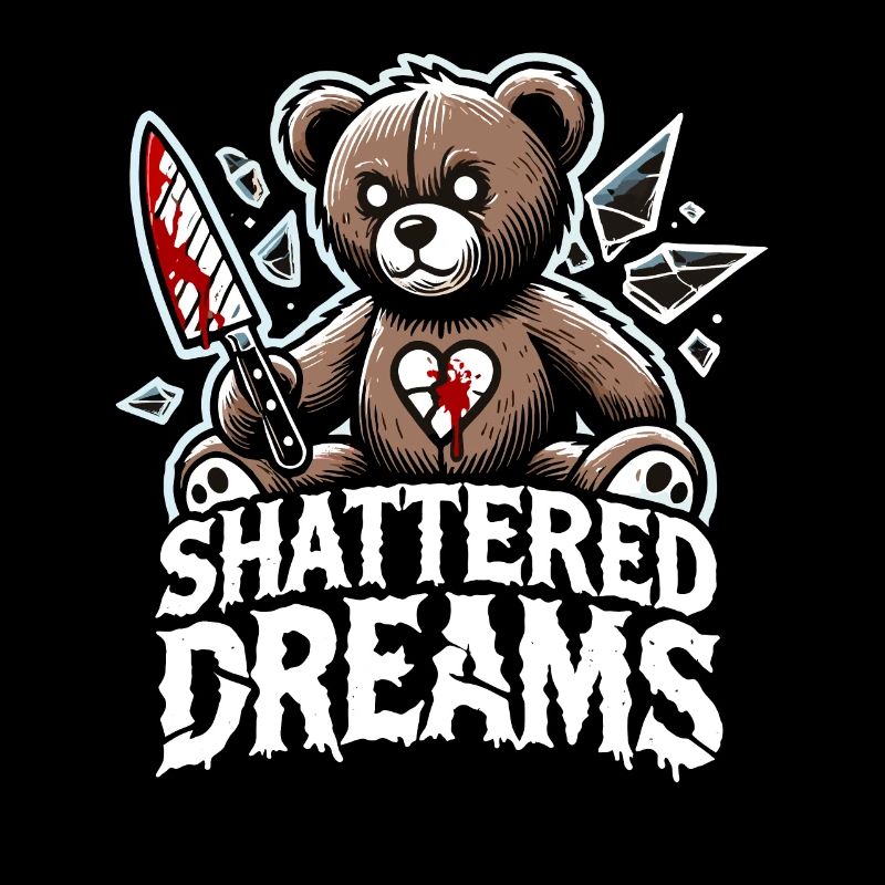 Horror Teddy Bear Clawing Through The Night Horror