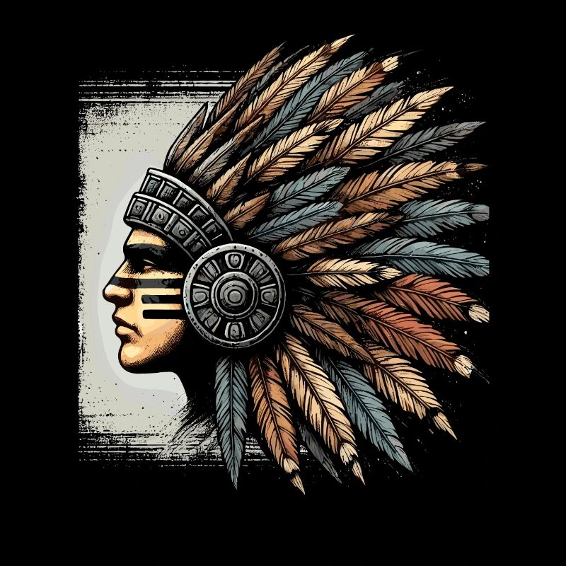 Aztec warrior with traditional