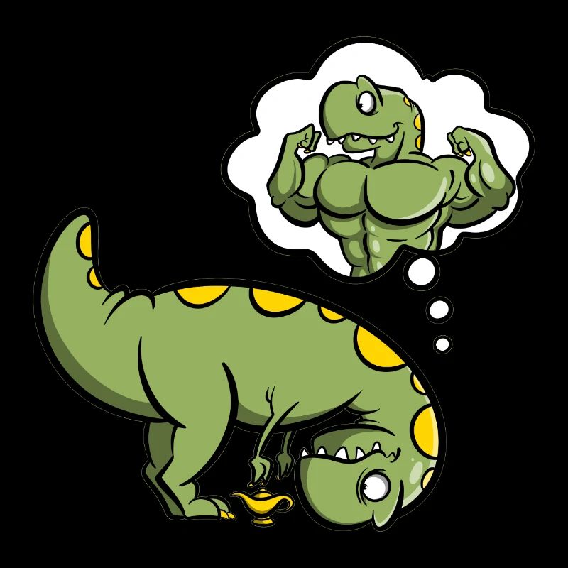 Dino with magic lamp
