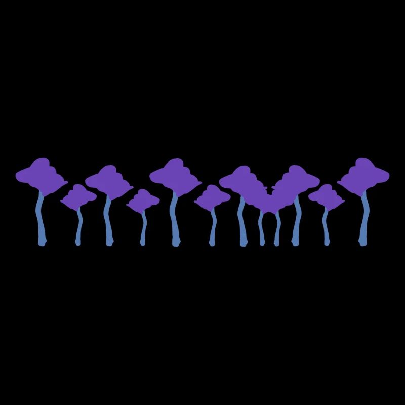 Trees Line Nature Forest Stroke Purple