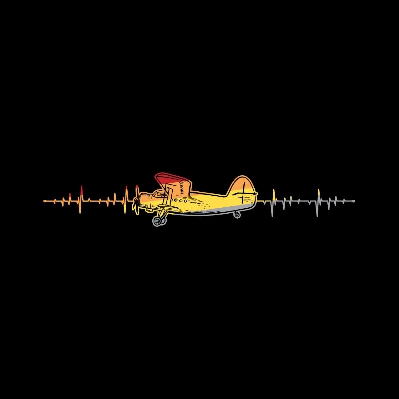 Retro Flugzeug Pilot Tee Pilot Herzschlag fliegen