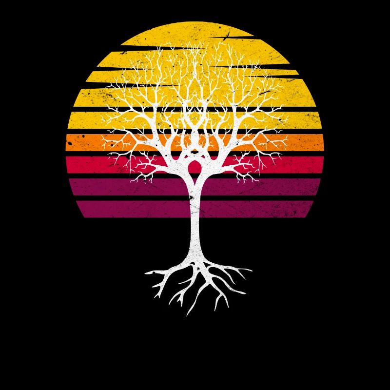 Journée de l'arbre de soleil rétro