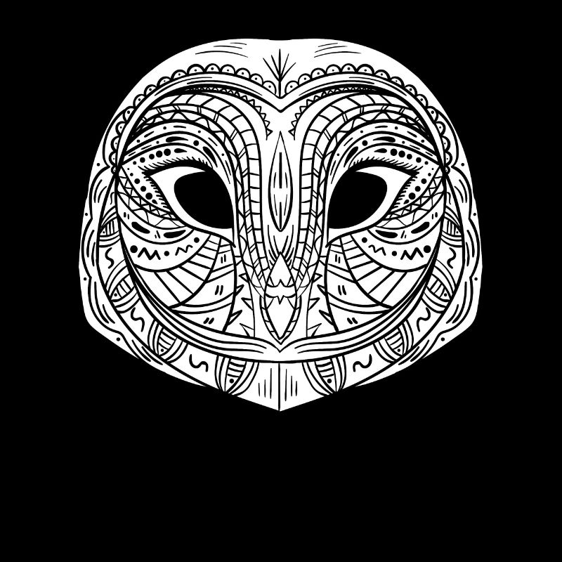 Owl - cadeau de dessin d'art de dessin de visage
