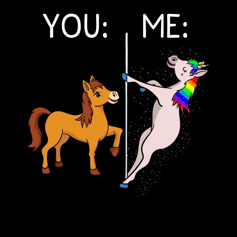 Cadeau de canne à danse avec perche Licorne et chevaux