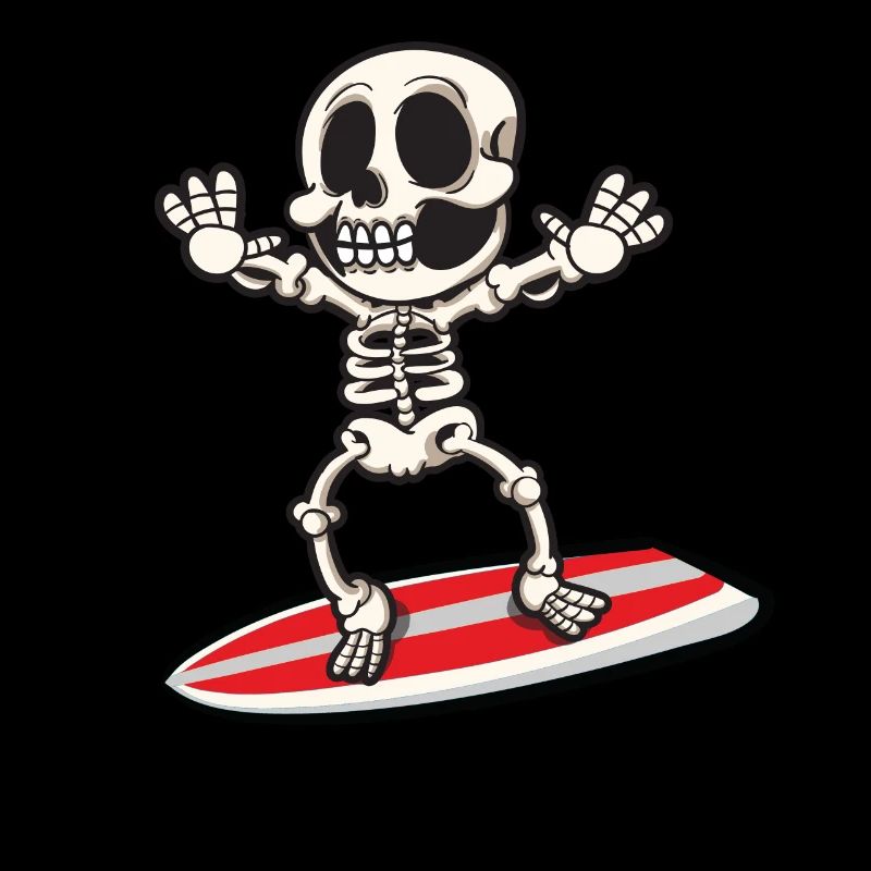 Skelett Knochen Surfen Surfboard Surf Geschenk