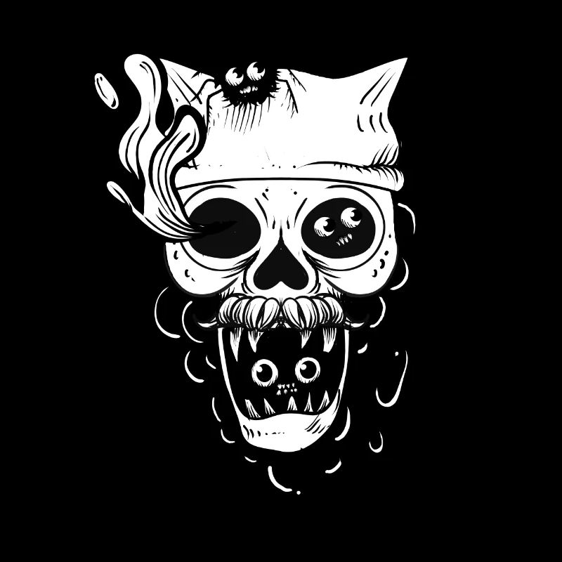 skull and spider