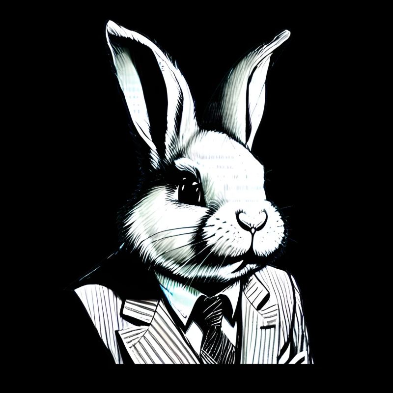 lapin de Pâques élégant avec costume et cravate