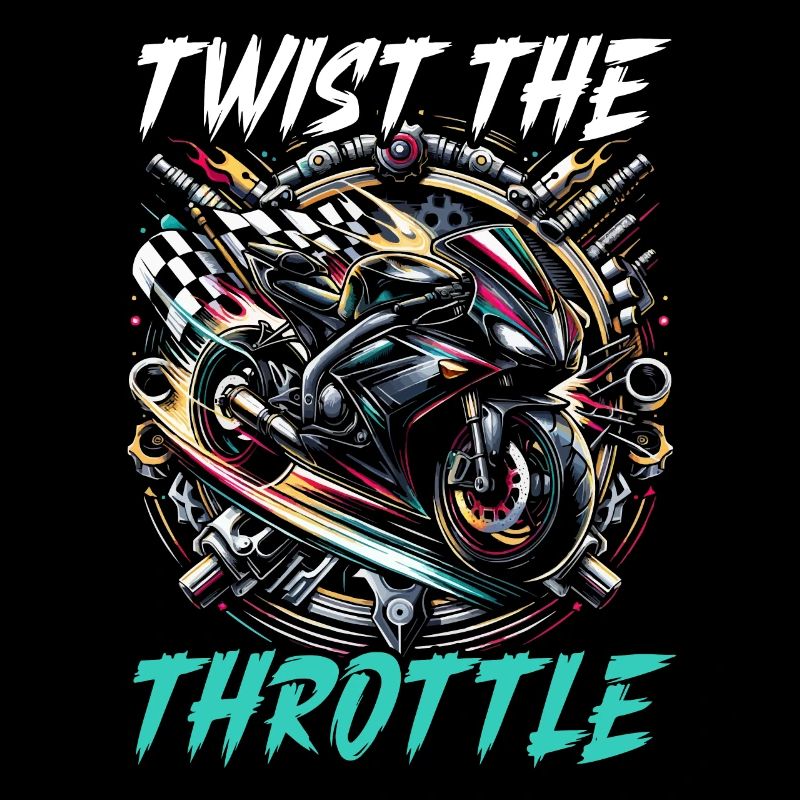 Funny motorcycle lover riding motorcycle.