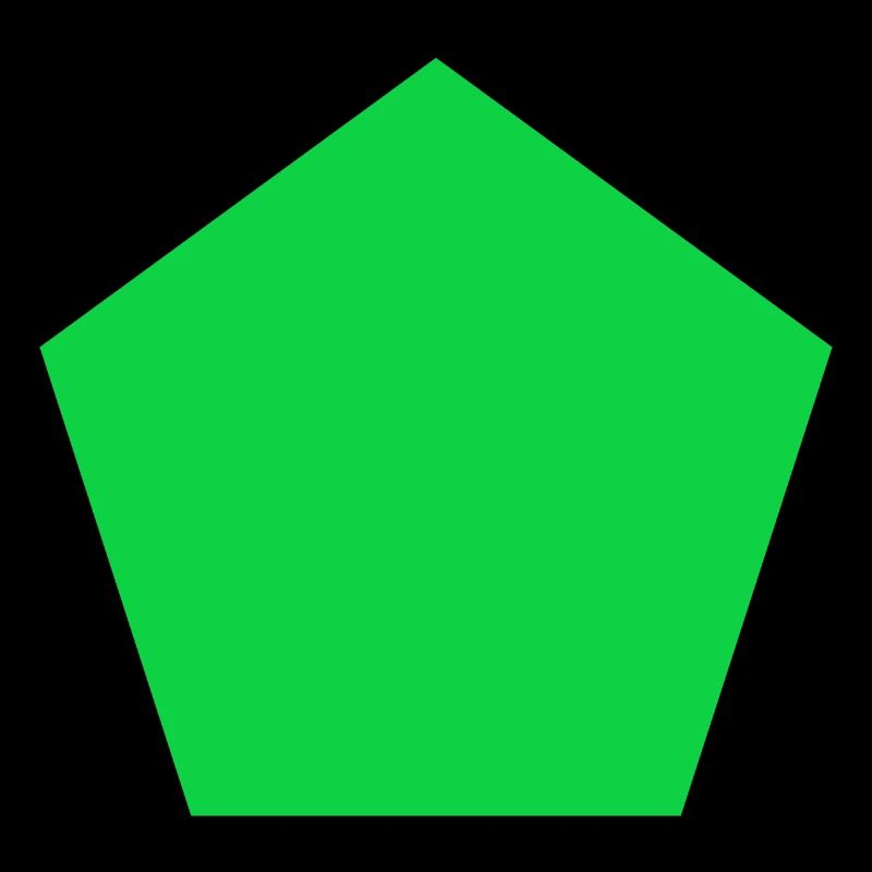 Pentagone vert forme simple idée cadeau math