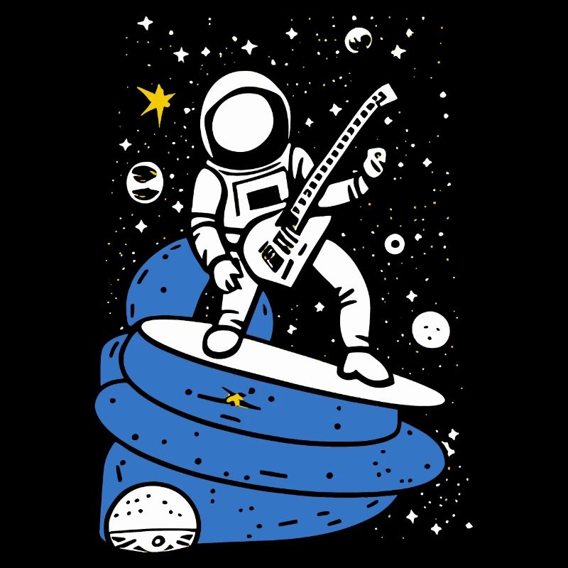 Guitariste rock astronaute