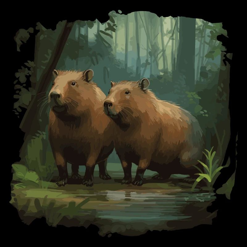 Capybaras capybara