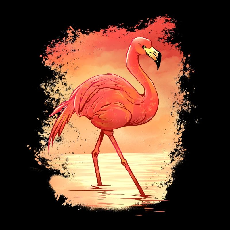 Flamingo at sunset