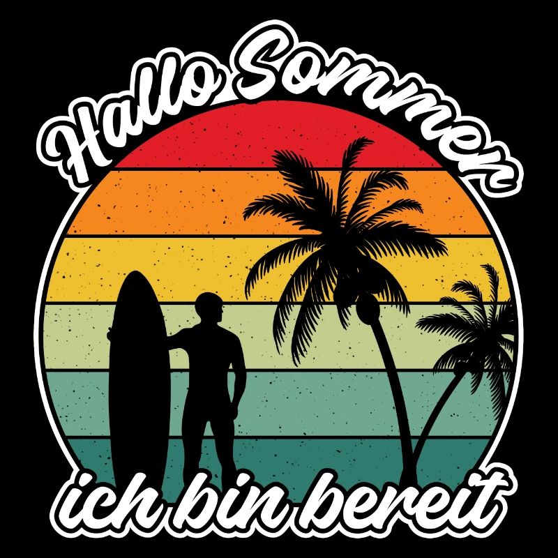 Hello summer, beach, surf, palm trees, sea