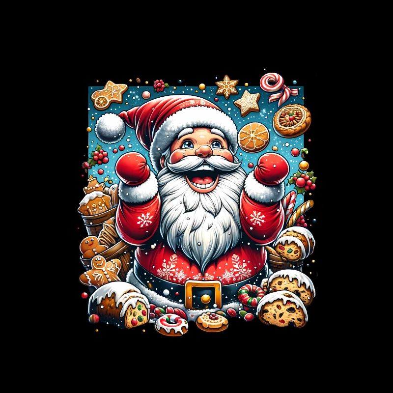 Lustiger Weihnachtsmann Nascht Gerne - Plätzchen