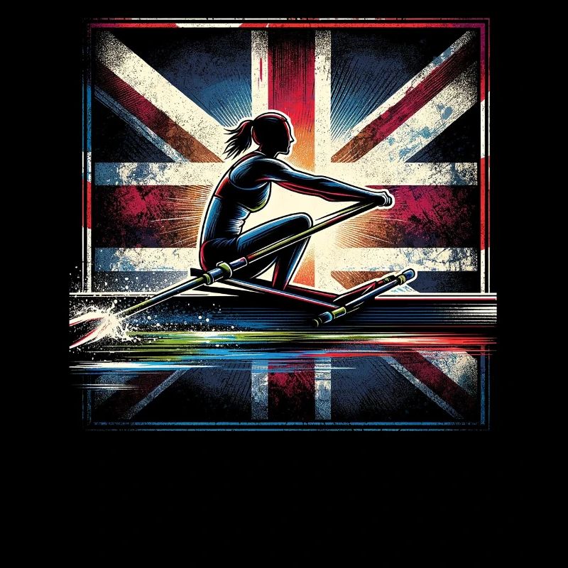 Rower with British flag