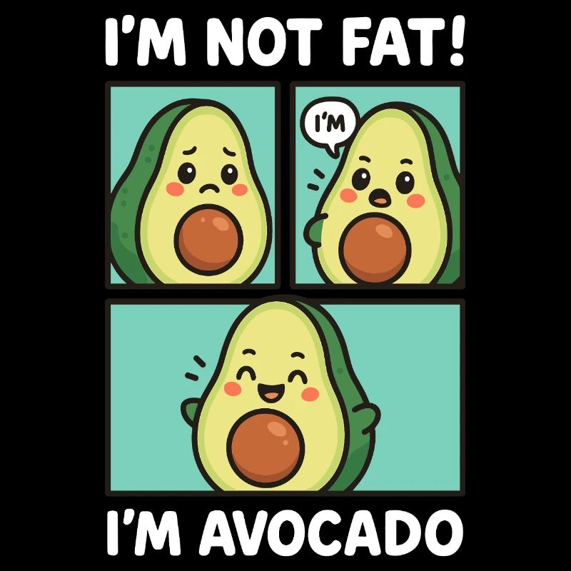 Lustige Avocado Comic mit Body-Positivity