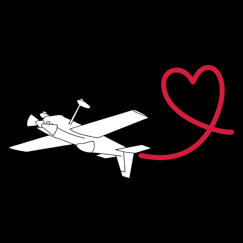 Kunstflugzeug Herz fliegen Pilot Geschenk