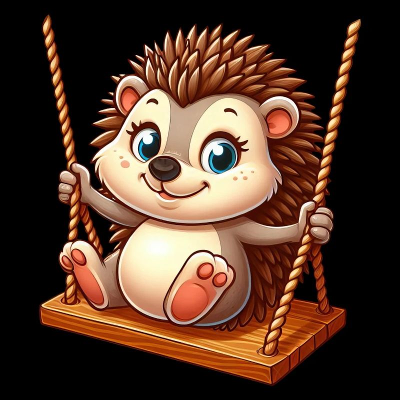 Mignon hérisson balançant terrain de jeu amusant