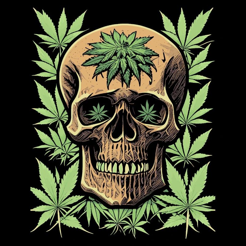 Conception du crâne et du cannabis de Coola