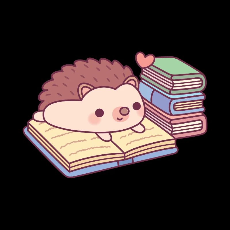 Süßer Igel, der ein Buch liest