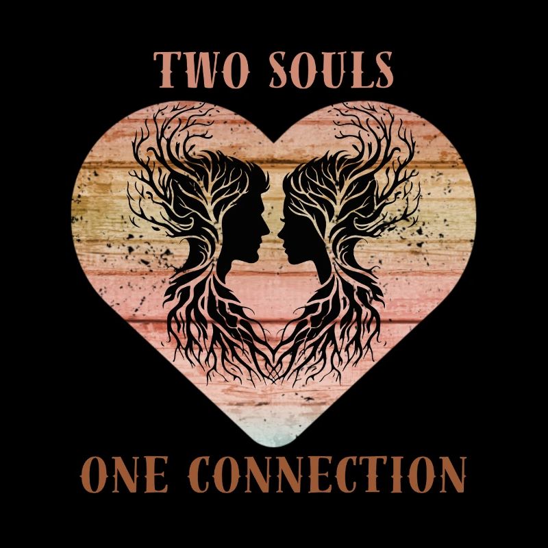 Two Souls One Connection Couple Romantic Art