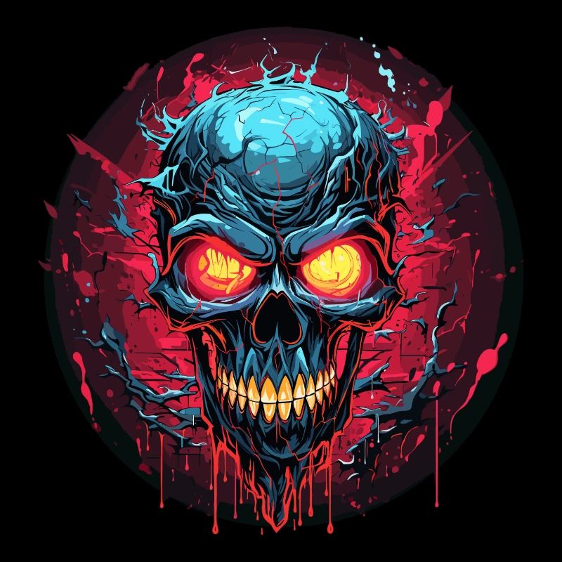 Explosive Surrealität: Totenschädel Crazy Skull