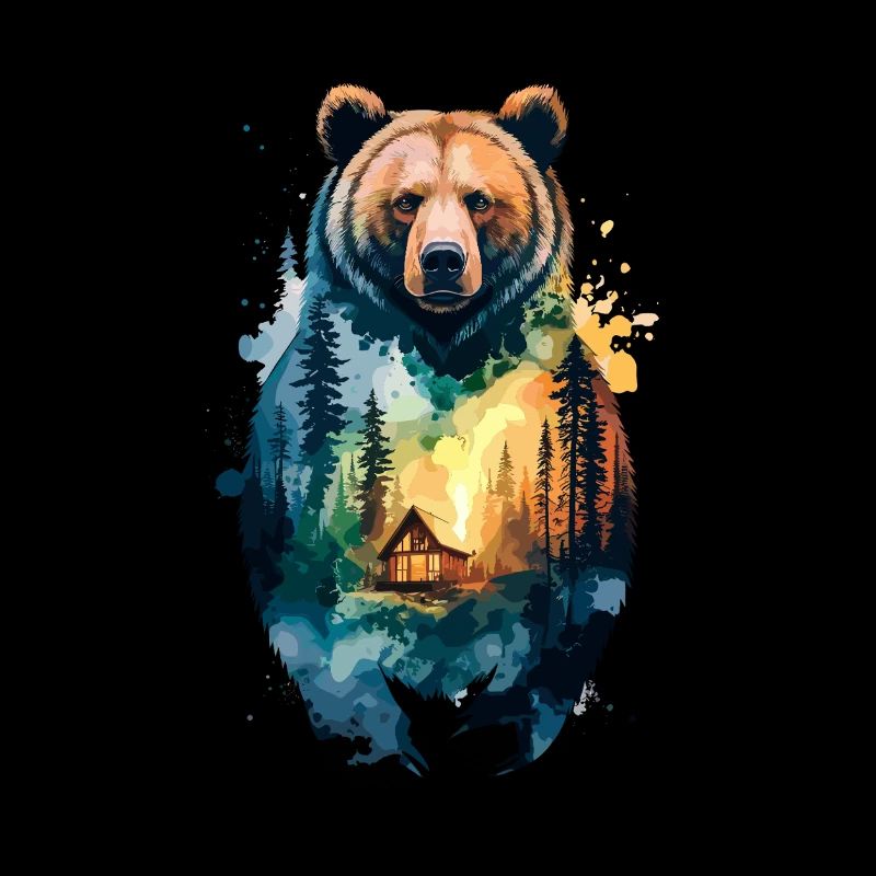Strong as a bear: Forest hut in the heart