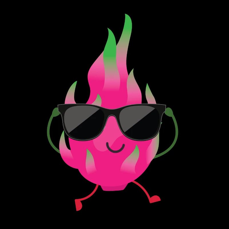 Dragon fruit with sunglasses