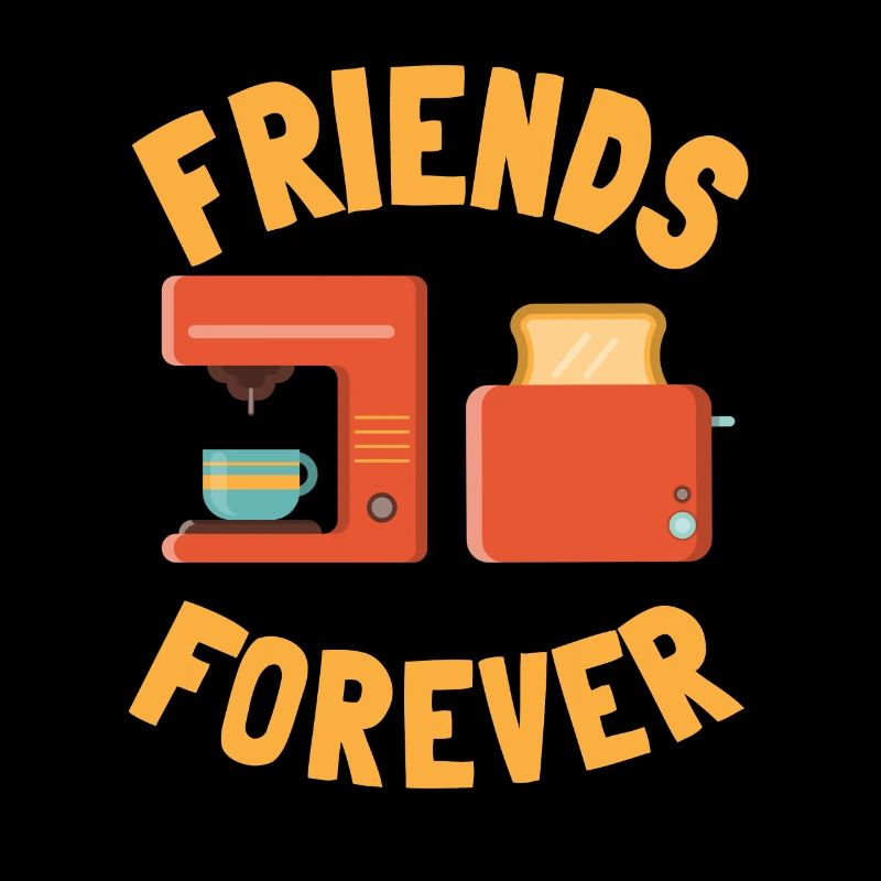 Coffee maker and toast friends forever