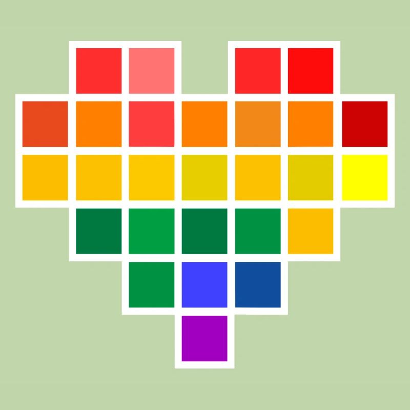 Rainbow Pixel Heart